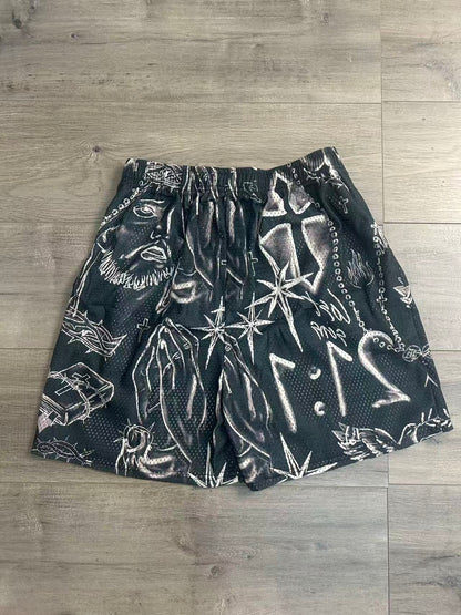 RETRO TIE DYE CROS GREEN  SHORTS-8908