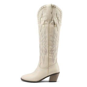 Women’s Lightning Embroidered Knee-High Western Boots-60039