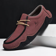 Bomber Leather Lace-Up Driving Moccasins Western Boots-60061