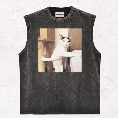 WACKY CAT HEAVY WEIGHT COTTON TEE-001