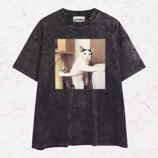 WACKY CAT HEAVY WEIGHT COTTON TEE-001