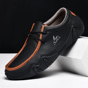 Bomber Leather Lace-Up Driving Moccasins Western Boots-60061
