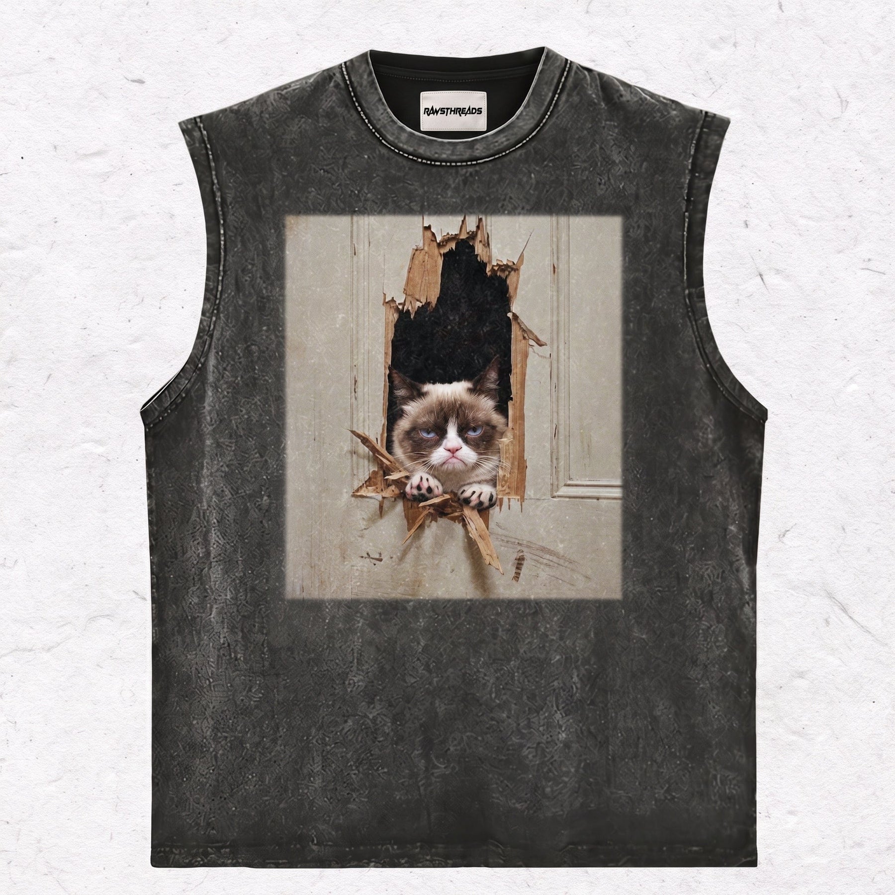 WACKY CAT  HEAVY WEIGHT COTTON TEE-011