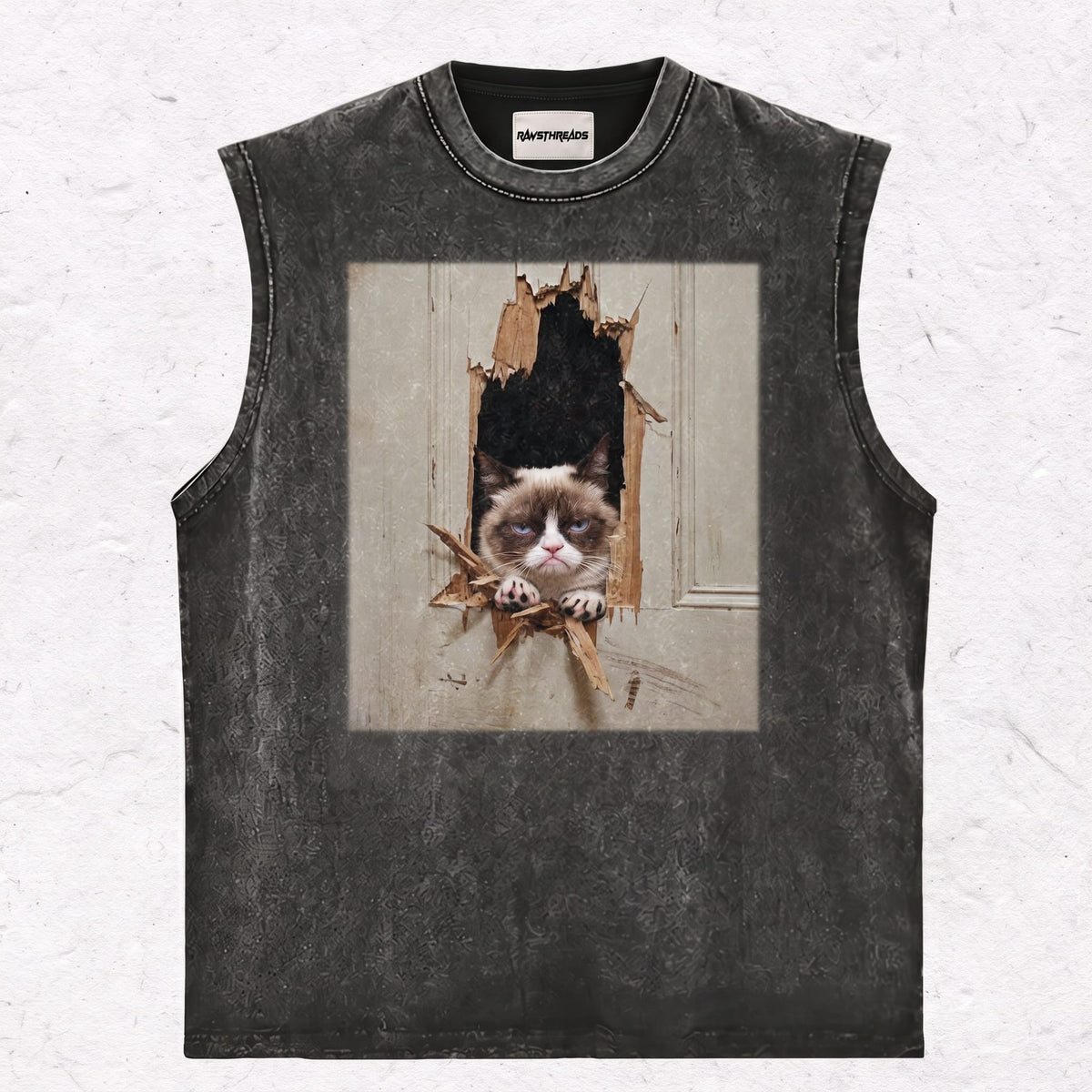 WACKY CAT  HEAVY WEIGHT COTTON TEE-011