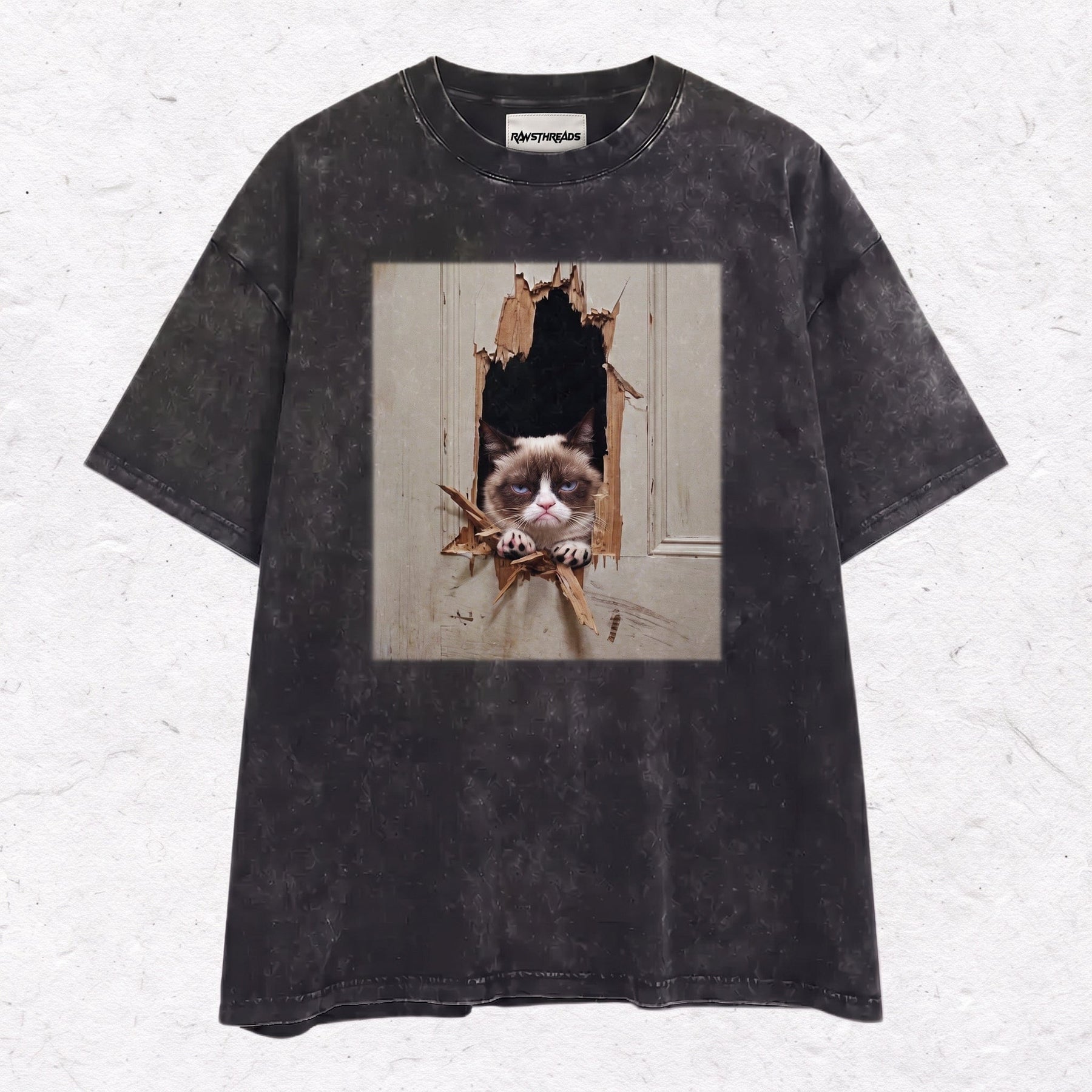 WACKY CAT  HEAVY WEIGHT COTTON TEE-011