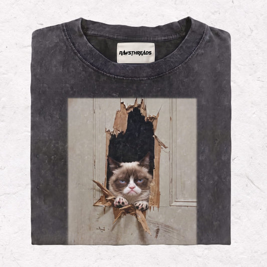 WACKY CAT  HEAVY WEIGHT COTTON TEE-011