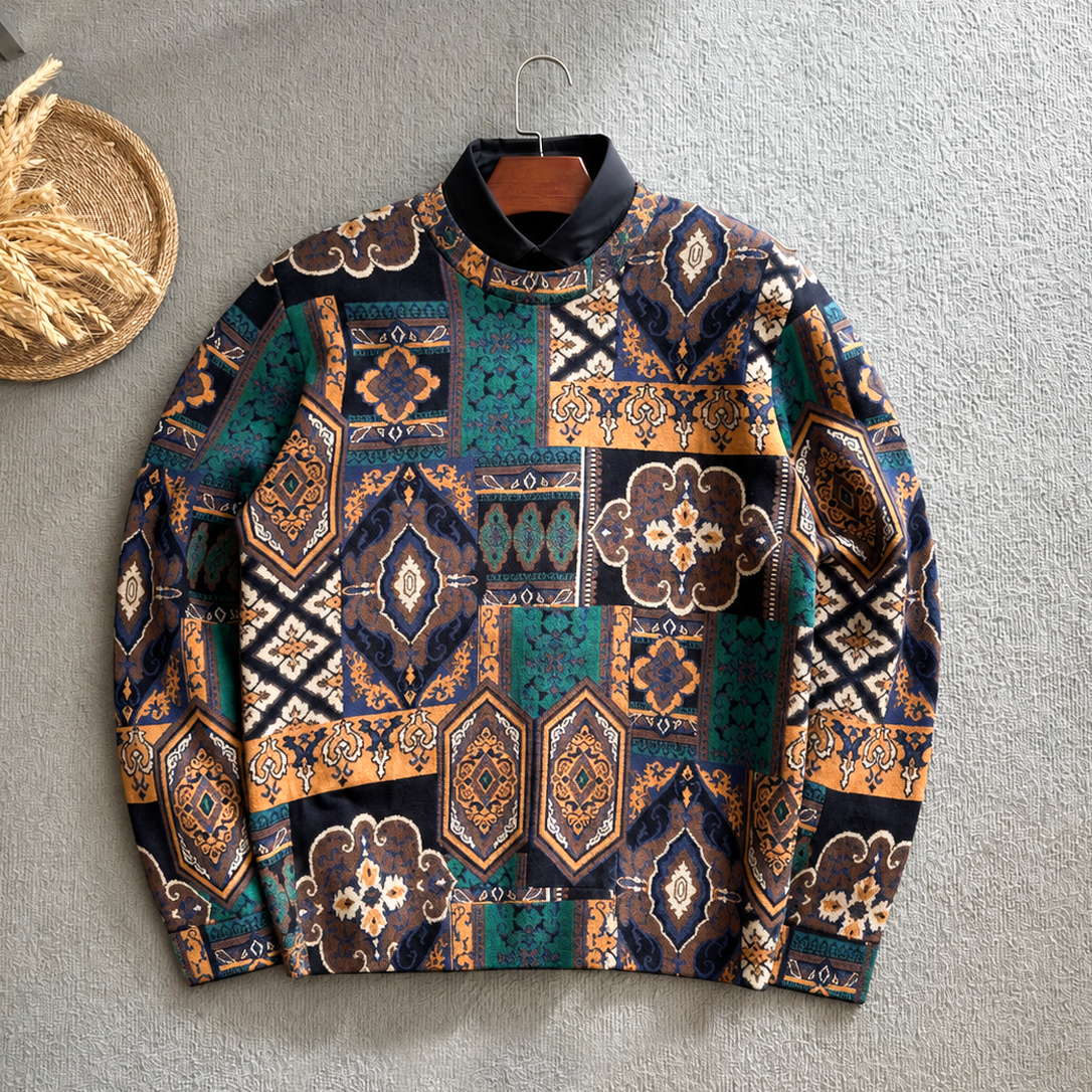 PERSIAN PATCHWORK TAPESTRY CREWNECK