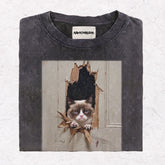 WACKY CAT  HEAVY WEIGHT COTTON TEE-011
