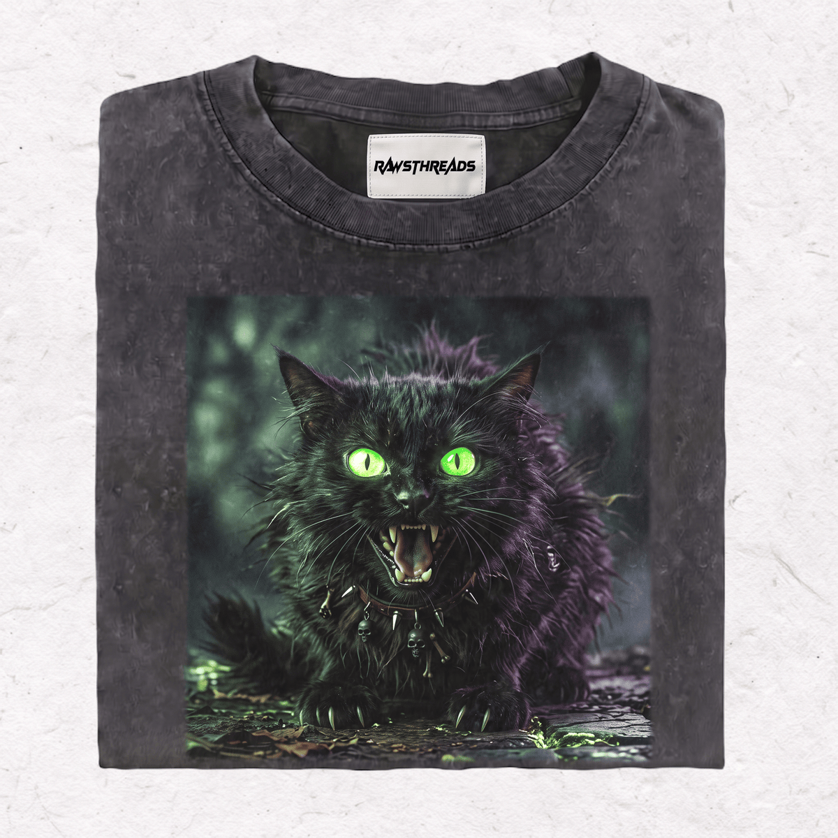 SCARY CAT  HEAVY WEIGHT COTTON TEE-012