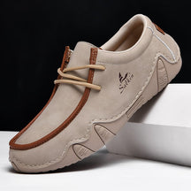 Bomber Leather Lace-Up Driving Moccasins Western Boots-60061