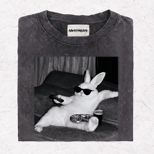 WACKY BUNNY HEAVY WEIGHT COTTON TEE-014
