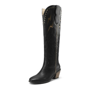 Women’s Lightning Embroidered Knee-High Western Boots-60039