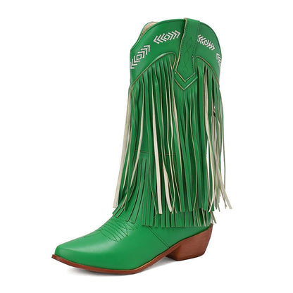 Women's Sterling Fringe Tall Western Boots-60024
