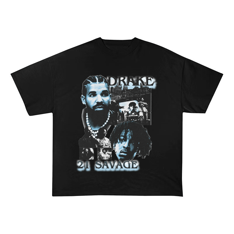 DRAKE AND 21 SAVAGE WEIGHT COTTON TEE-5709