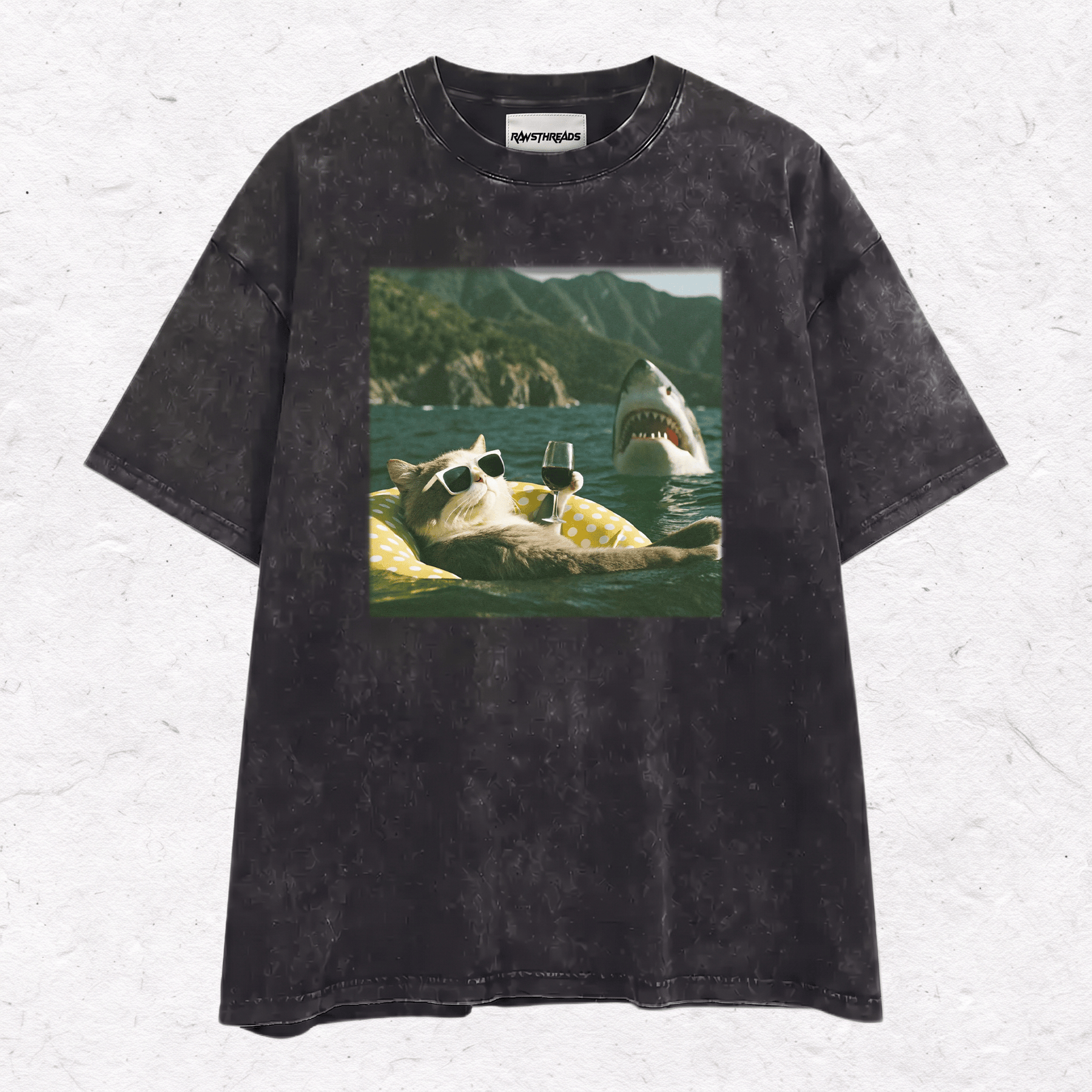 SHARK&CAT HEAVY WEIGHT COTTON TEE-018