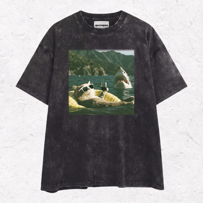 SHARK&CAT HEAVY WEIGHT COTTON TEE-018
