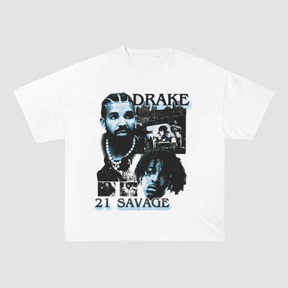 DRAKE AND 21 SAVAGE WEIGHT COTTON TEE-5709