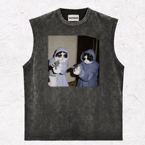 WACKY CAT HEAVY WEIGHT COTTON TEE-019