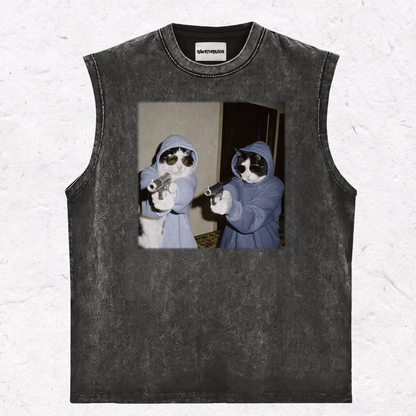WACKY CAT HEAVY WEIGHT COTTON TEE-019
