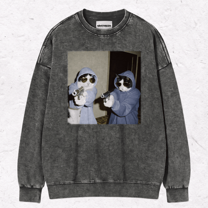 WACKY CAT HEAVY WEIGHT COTTON TEE-019