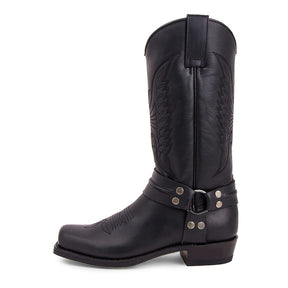 Men’s Distressed Leather Biker Western Boots