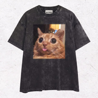 WACKY CAT HEAVY WEIGHT COTTON TEE-002