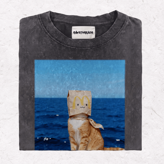 WACKY CAT HEAVY WEIGHT COTTON TEE-020