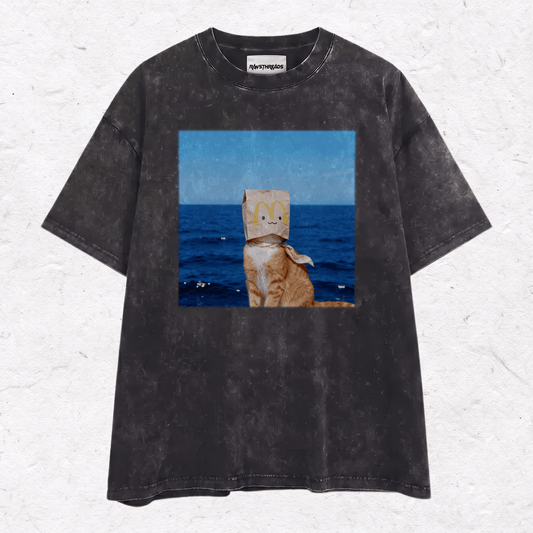 WACKY CAT HEAVY WEIGHT COTTON TEE-020