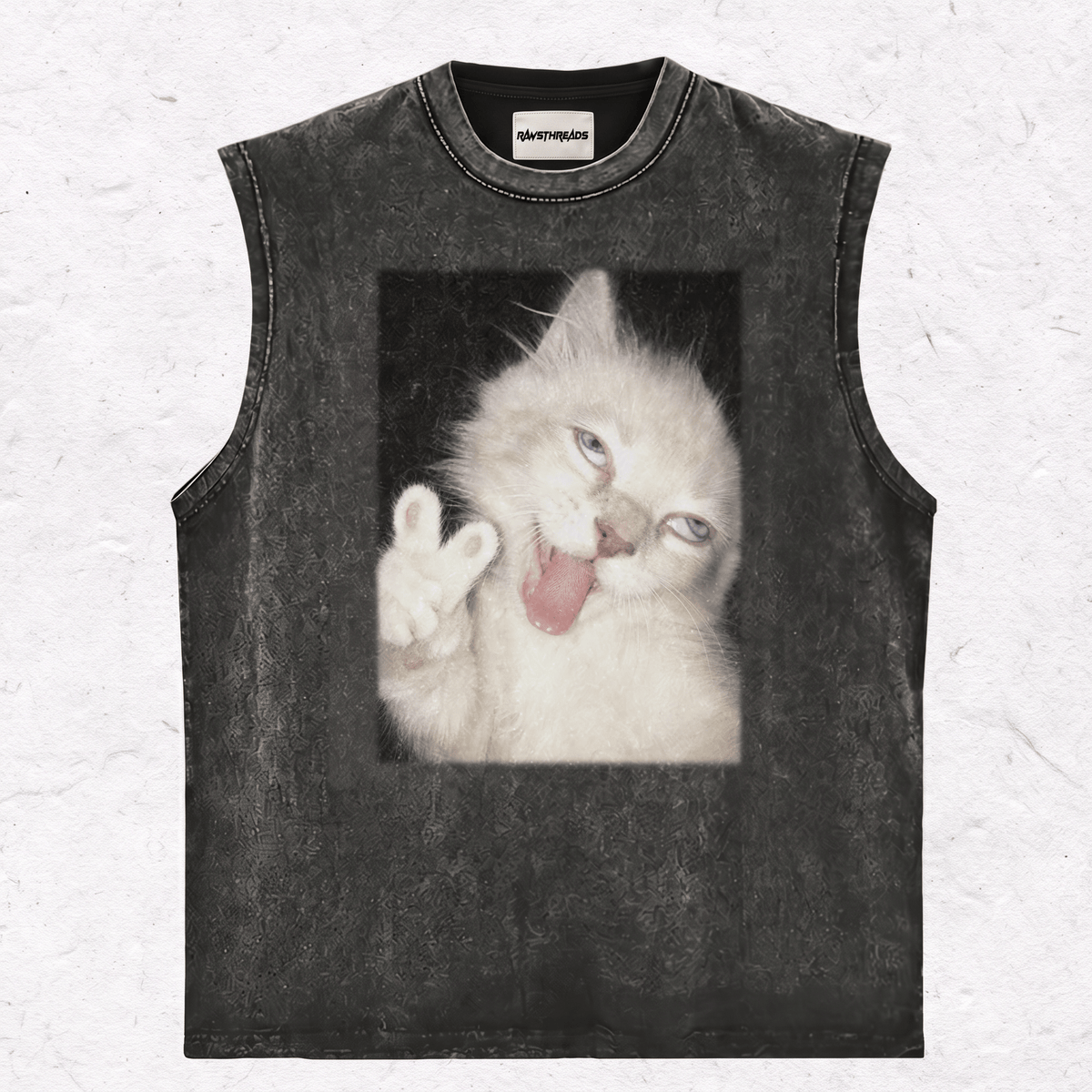 WACKY CAT HEAVY WEIGHT COTTON TEE-021