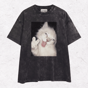WACKY CAT HEAVY WEIGHT COTTON TEE-021