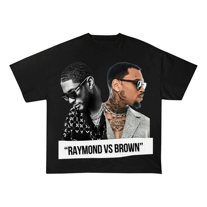 USHER RAYMOND VS CHRIS BROWN COTTON TEES-8313