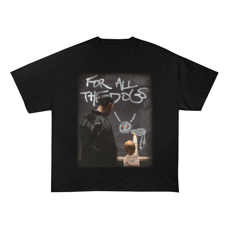 DRAKE FOR ALL THE DOGS ALBUM ART HEAVYWEIGHT COTTON TEE-57014