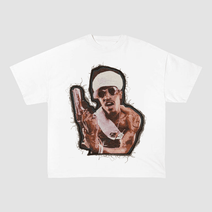 2PAC TUPAC SHAKUR GUN POSE HEAVYWEIGHT PATCH TEE-51315