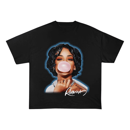 RIHANNA BUBBLEGUM PORTRAIT HEAVYWEIGHT COTTON TEE-57015