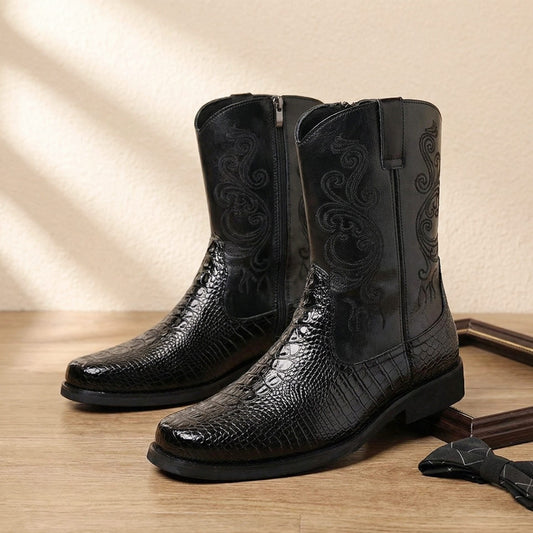 Men's Exotic Caiman Print Western Boots-60051