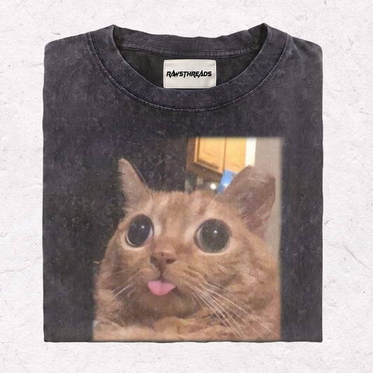 WACKY CAT HEAVY WEIGHT COTTON TEE-002