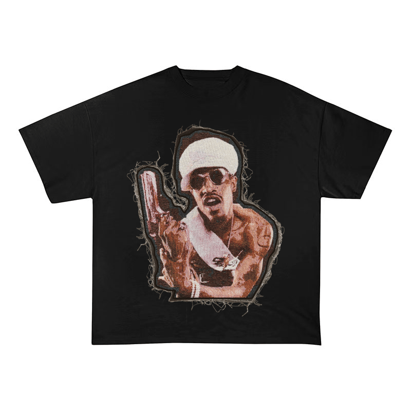2PAC TUPAC SHAKUR GUN POSE HEAVYWEIGHT PATCH TEE-51315
