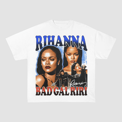 RIHANNA SIGNATURE PRINT HEAVYWEIGHT COTTON TEE-57016