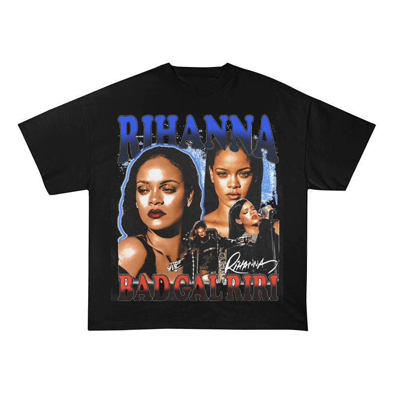 RIHANNA SIGNATURE PRINT HEAVYWEIGHT COTTON TEE-57016