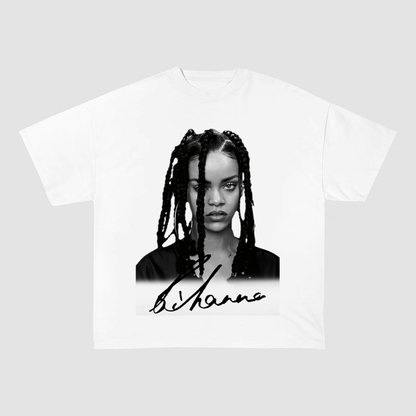 RIHANNA BRAIDED HAIR STYLE HEAVYWEIGHT COTTON TEE-57017