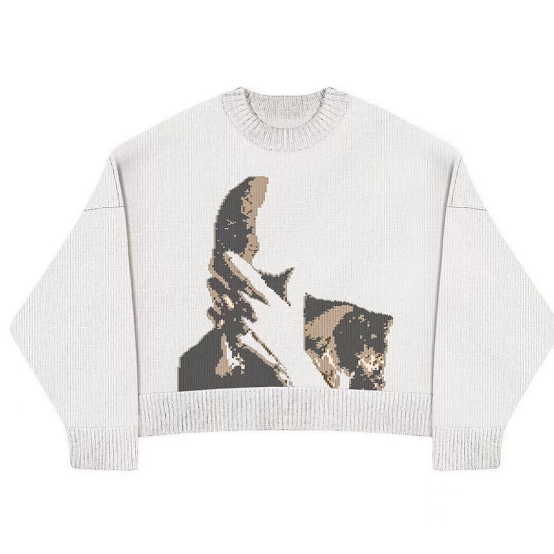 Ivory Midnight Muse Graphic Knit Sweater
