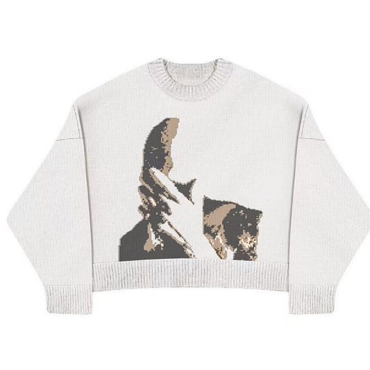 Ivory Midnight Muse Graphic Knit Sweater