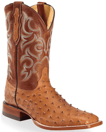 Men's Full Quill Ostrich Western Boots-6004
