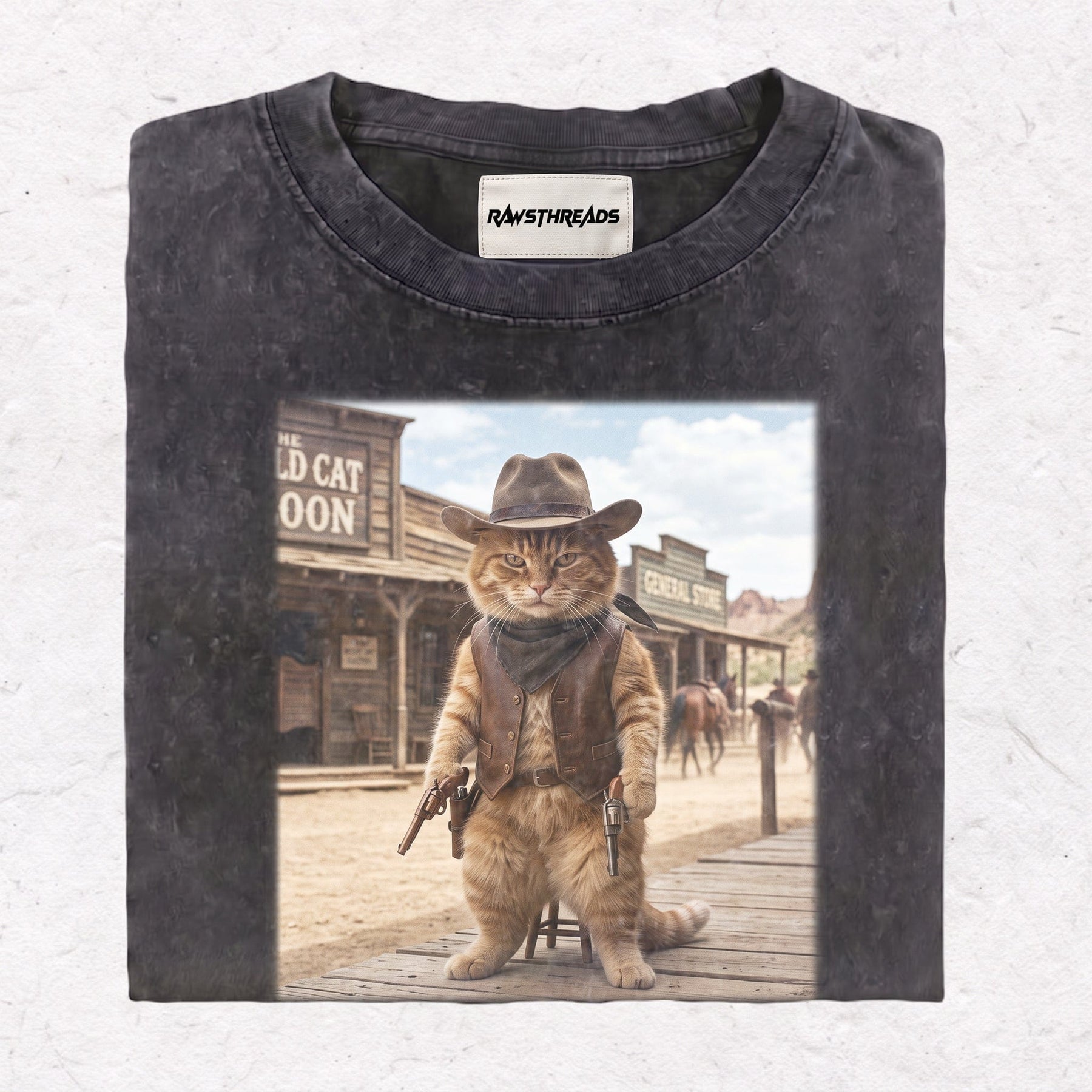 WESTERN CAT HEAVY WEIGHT COTTON TEE-003