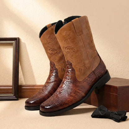 Men's Exotic Caiman Print Western Boots-60051