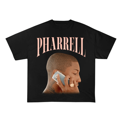 PHARRELL WILLIAMS VINTAGE PHONE CALL HEAVYWEIGHT COTTON TEE-57024