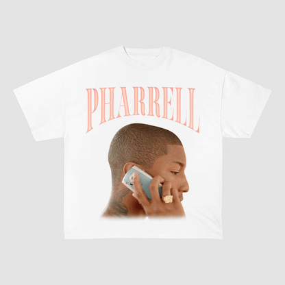 PHARRELL WILLIAMS VINTAGE PHONE CALL HEAVYWEIGHT COTTON TEE-57024