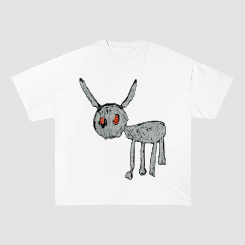 DRAKE FOR ALL THE DOGS DEER DRAWING HEAVYWEIGHT COTTON TEE-57025