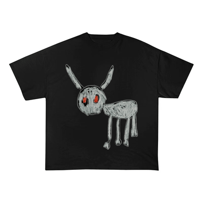 DRAKE FOR ALL THE DOGS DEER DRAWING HEAVYWEIGHT COTTON TEE-57025