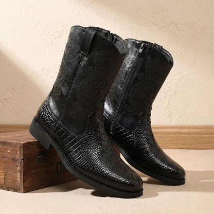 Men's Exotic Caiman Print Western Boots-60051